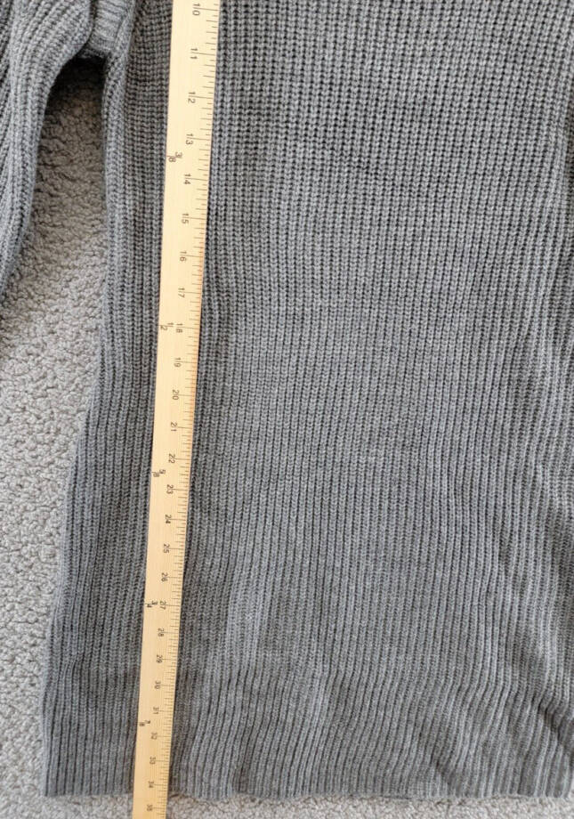 WAYF Lombard Knit Sweater Dress Women's S Heather Grey Pullover Mock Neck Lined