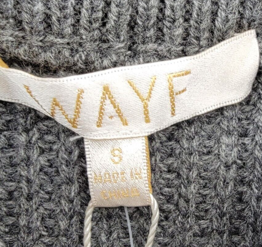 WAYF Lombard Knit Sweater Dress Women's S Heather Grey Pullover Mock Neck Lined
