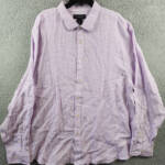 The Men's Store at Bloomingdales Gingham Linen Shirt Men's XXL Orchid Combo L/S~