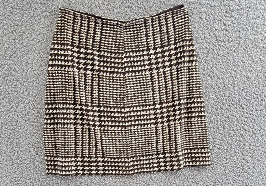 Norma Kamali Side Slit Mini Skirt Women's XS/29 Chocolate Glenn Pull On