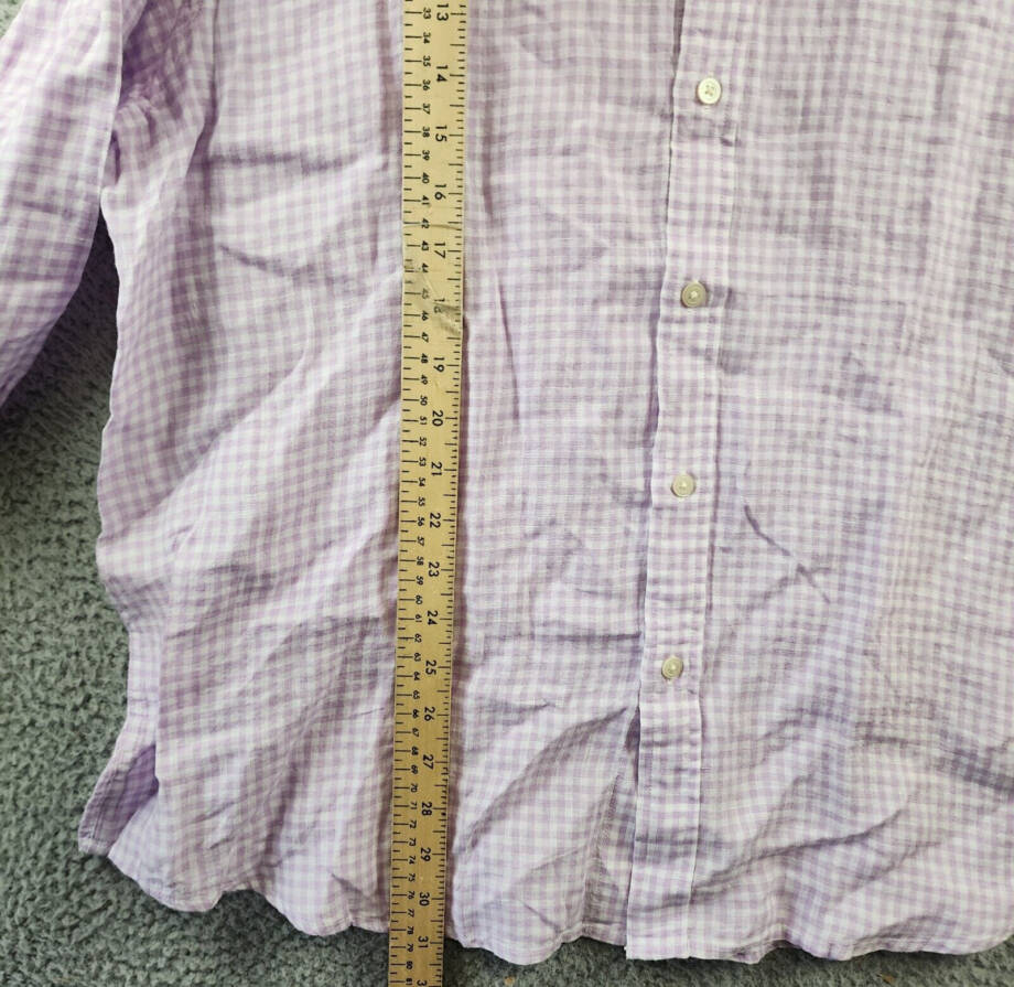 The Men's Store at Bloomingdales Gingham Linen Shirt Men's XXL Orchid Combo L/S~