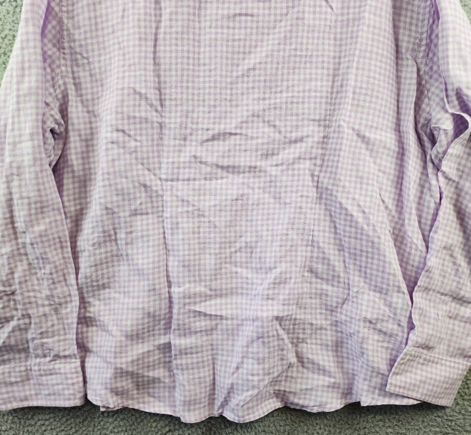 The Men's Store at Bloomingdales Gingham Linen Shirt Men's XXL Orchid Combo L/S~