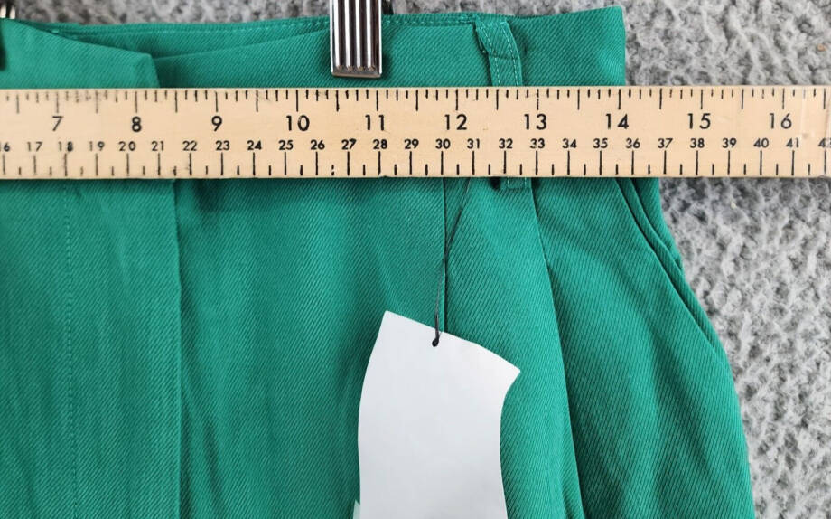 Lucy Paris Tammy Wide Leg Pants Women's S Green Solid Pleated Slash Pockets~