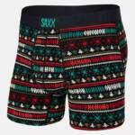 SAXX Ultra Super Soft Moisture-Wicking Holiday Printed Boxer Brief Men's S Black
