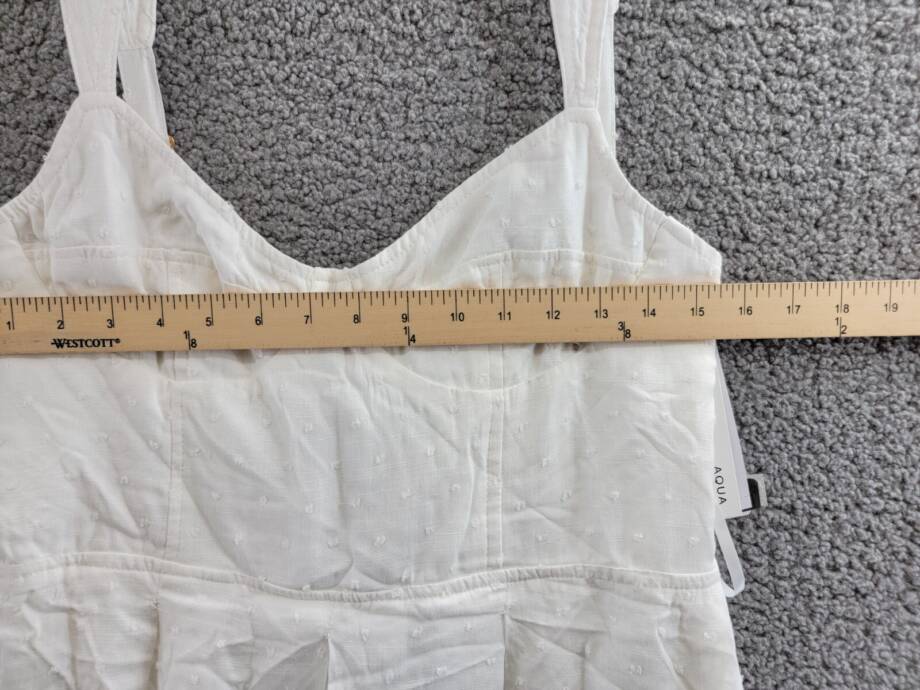 Aqua Corset Lace Up Back Mini Dress Women's XL White Sweetheart Neck Side Zip