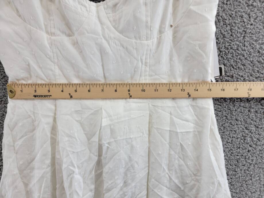 Aqua Corset Lace Up Back Mini Dress Women's XL White Sweetheart Neck Side Zip