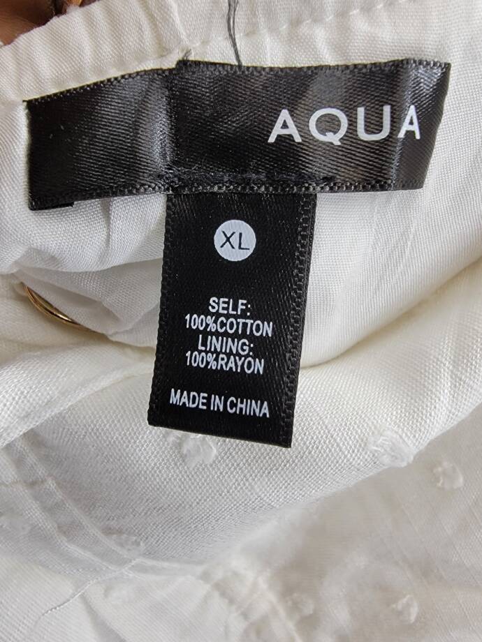 Aqua Corset Lace Up Back Mini Dress Women's XL White Sweetheart Neck Side Zip
