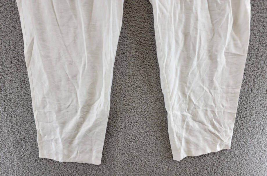 WAYF High Rise Pleated Pants Women's L White Side Pockets Hook & Bar Zip Closure
