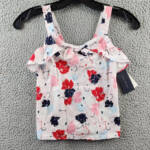Tommy Hilfiger Bow Front Printed Jersey Top Little Girls 6X Multicolor Pullover