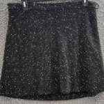DKNY Knit Tweed A-Line Skirt Women's 16 Black/White Herringbone Back Zip Closure