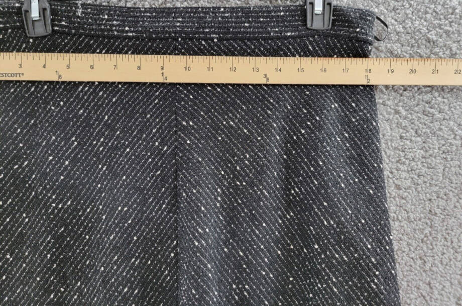 DKNY Knit Tweed A-Line Skirt Women's 16 Black/White Herringbone Back Zip Closure