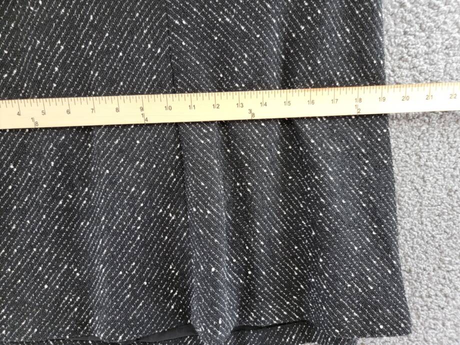 DKNY Knit Tweed A-Line Skirt Women's 16 Black/White Herringbone Back Zip Closure