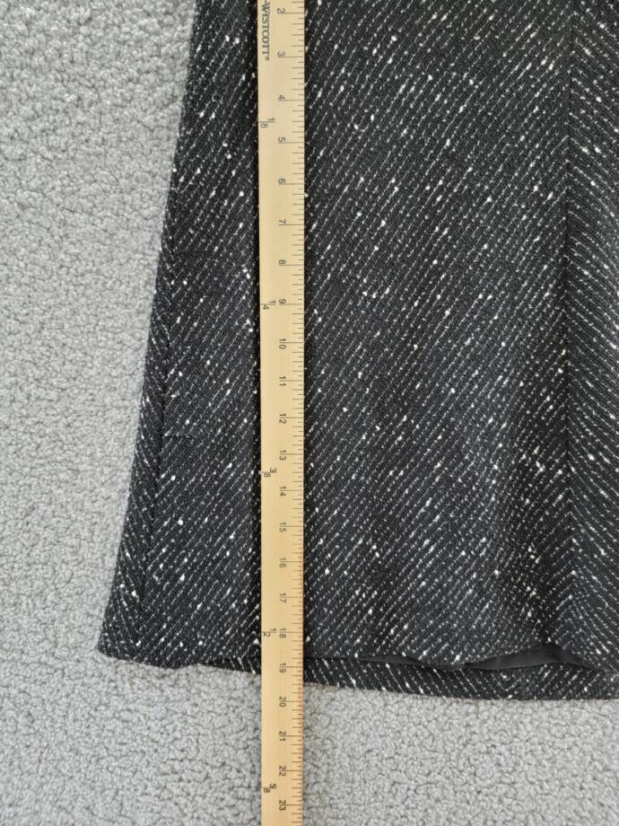 DKNY Knit Tweed A-Line Skirt Women's 16 Black/White Herringbone Back Zip Closure