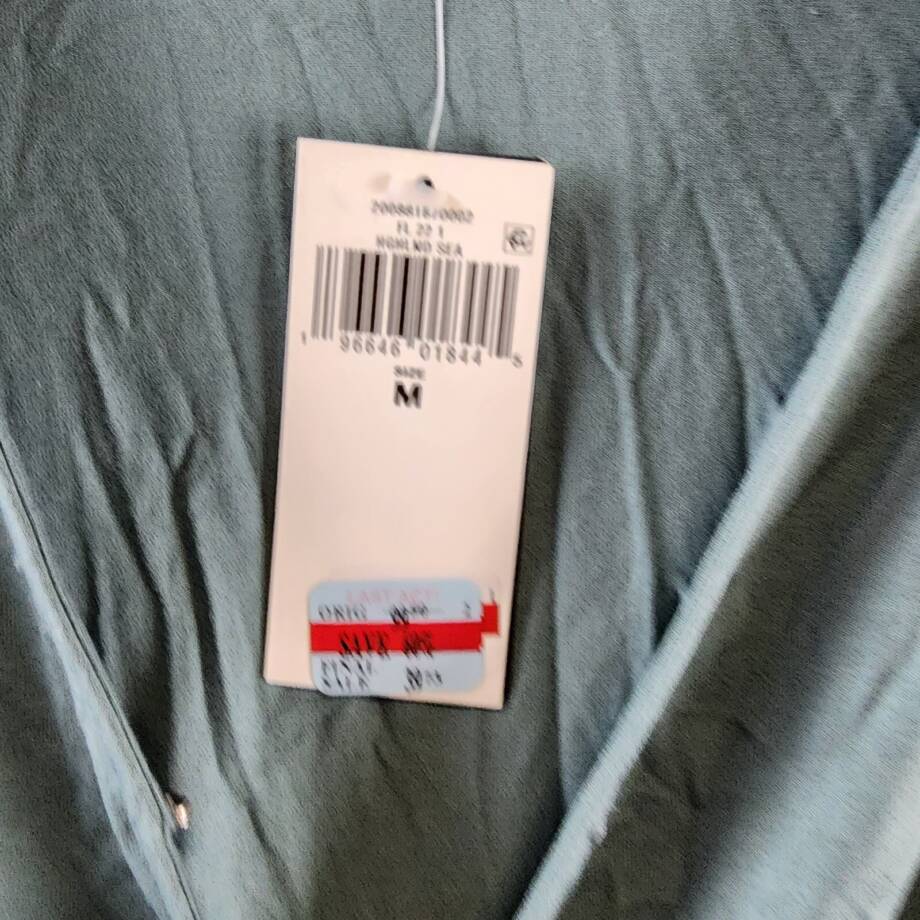 Lauren Ralph Lauren Shanetta Jersey Peplum Top Women's M Teal V-Neck 3/4 Sleeve