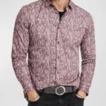 John Varvatos Ross Slim Fit Sport Shirt Men's M Worn Mauve Long Sleeve Buttons