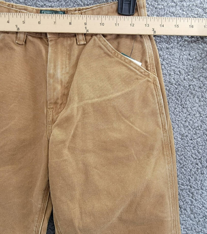 Ralph Lauren Canvas Carpenter Pants Big Boys' 12 Beige Solid Zip Snap Closure