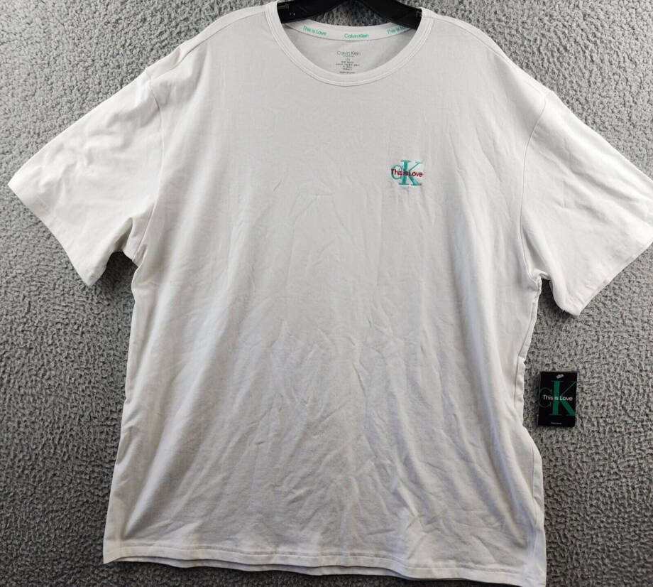 Calvin Klein Pride This Is Love Embroidered Logo Pajama Top Men's L White S/S