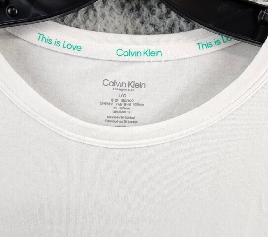 Calvin Klein Pride This Is Love Embroidered Logo Pajama Top Men's L White S/S