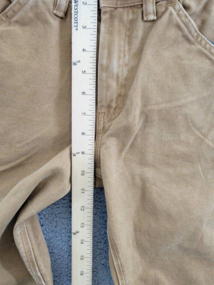 Ralph Lauren Canvas Carpenter Pants Big Boys' 12 Beige Solid Zip Snap Closure