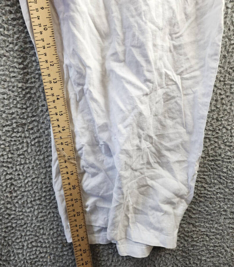 Cupio Linen Blend Pull On Pants Women's XL Bright White Pocket Elasticized Waist