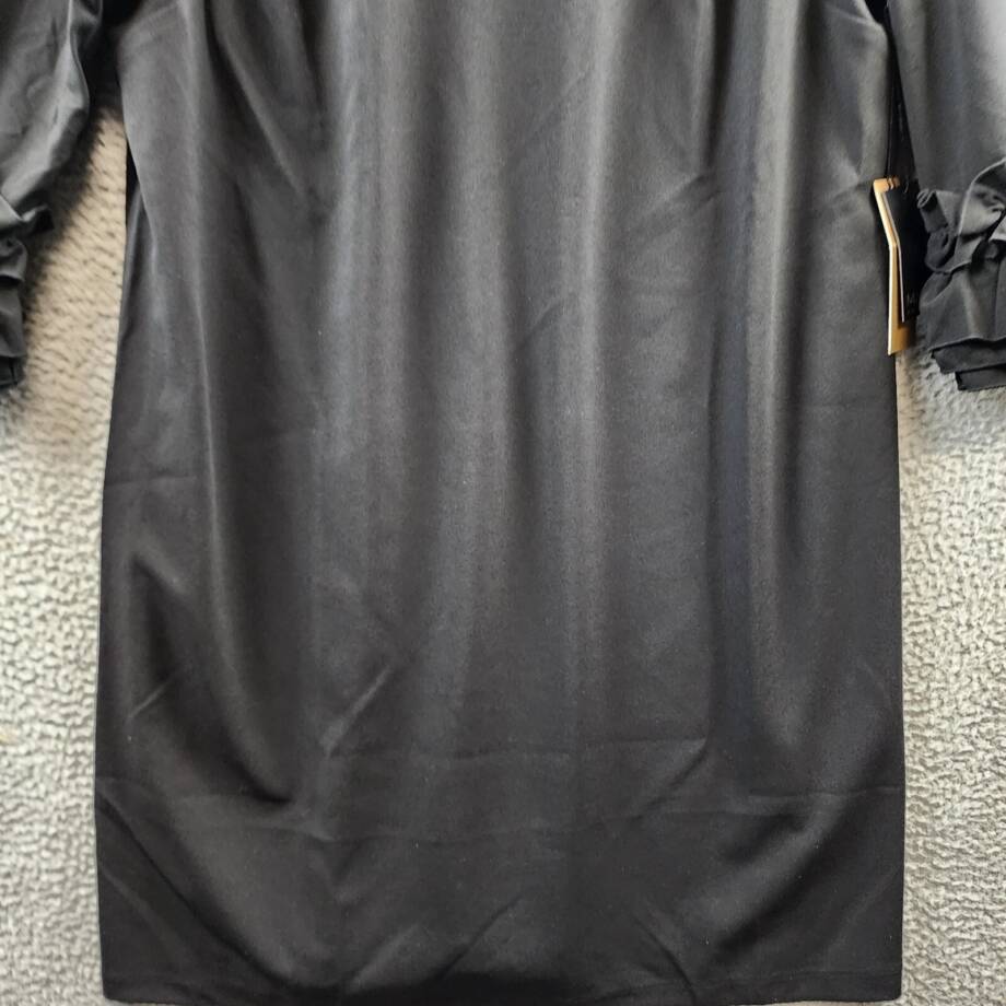 Maree Pour Toi Plus Size Ruffle Sleeve Sheath Dress Women's 16 Black Back Zip