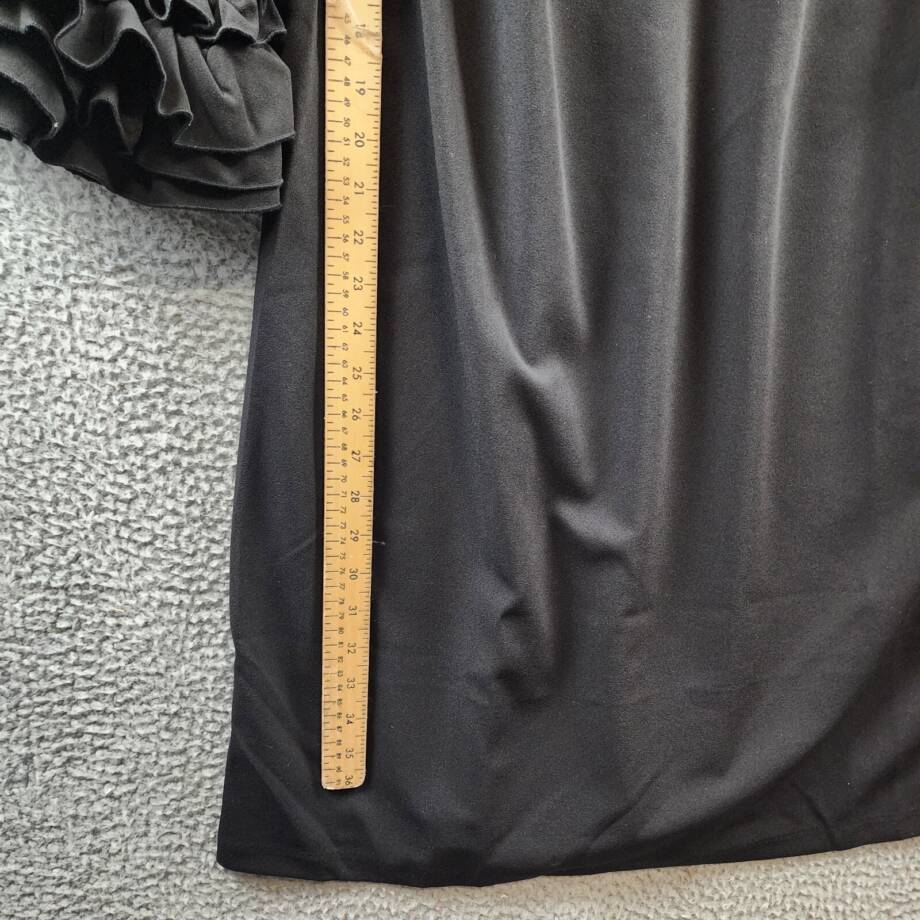 Maree Pour Toi Plus Size Ruffle Sleeve Sheath Dress Women's 16 Black Back Zip