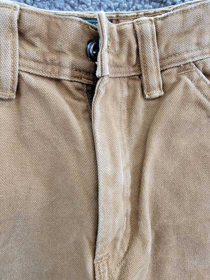 Ralph Lauren Canvas Carpenter Pants Big Boys' 12 Beige Solid Zip Snap Closure