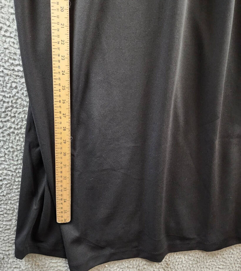 Maree Pour Toi Plus Ruffle-Cuff Shift Dress Women's 20 Black Round Neck 3/4 Zip