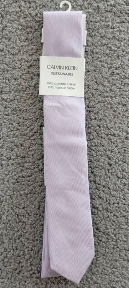 Calvin Klein Unison Solid Tie Men's One Size Lilac Classic Design Pointed Style