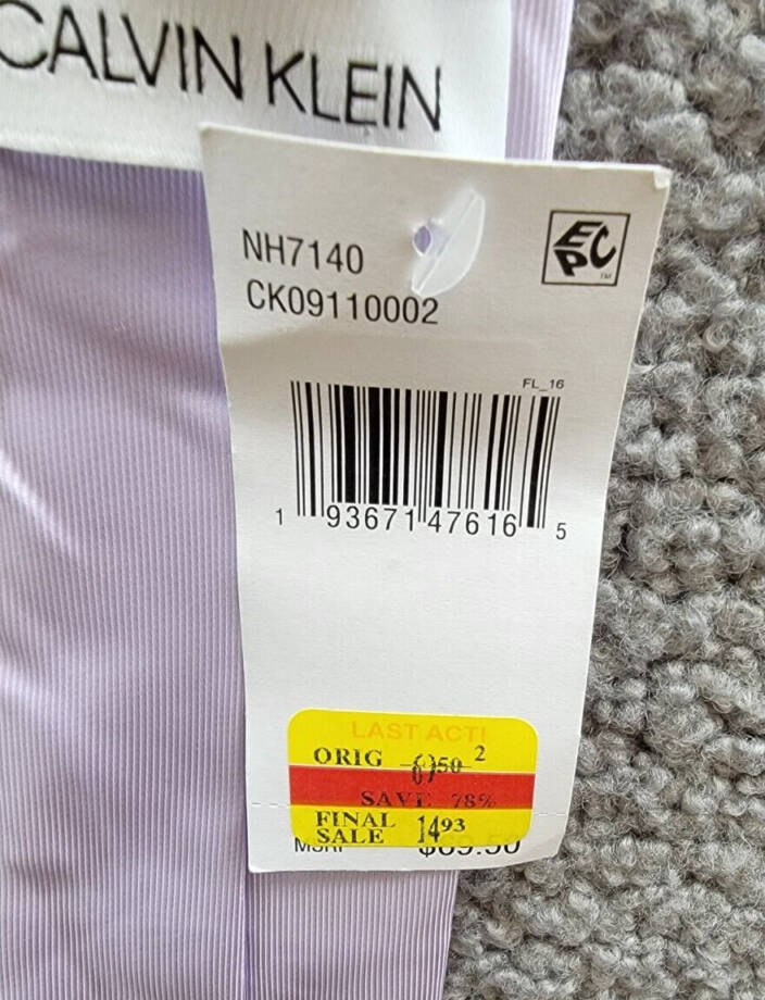 Calvin Klein Unison Solid Tie Men's One Size Lilac Classic Design Pointed Style