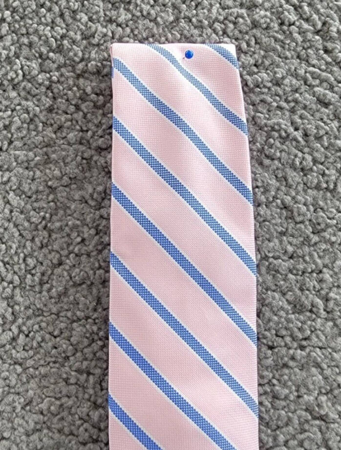 Tommy Hilfiger Silk Blend Oxford Stripe Tie Men's Pink Adjustable~