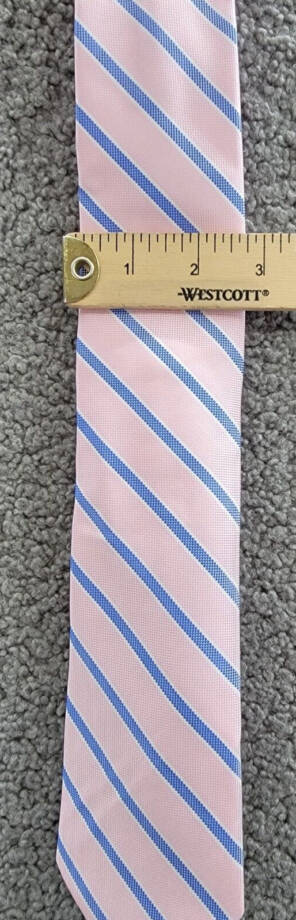 Tommy Hilfiger Silk Blend Oxford Stripe Tie Men's Pink Adjustable~
