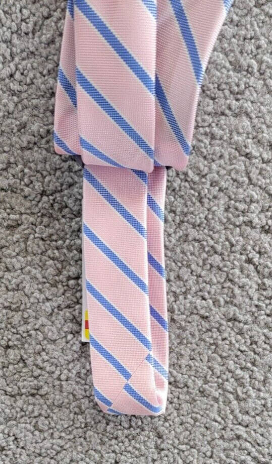 Tommy Hilfiger Silk Blend Oxford Stripe Tie Men's Pink Adjustable~