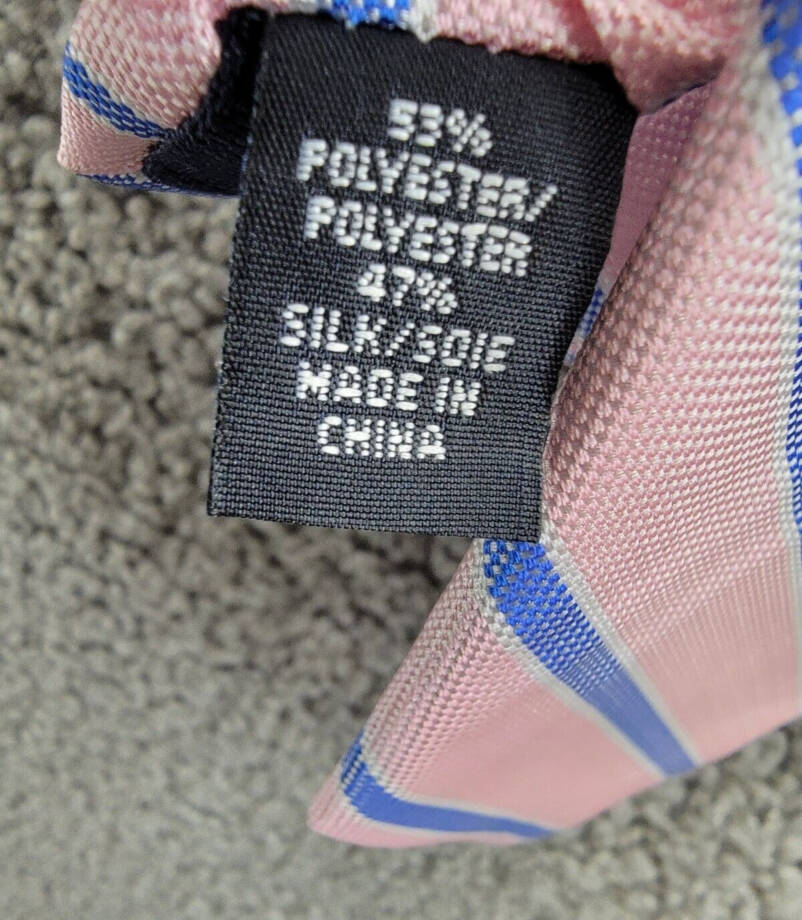 Tommy Hilfiger Silk Blend Oxford Stripe Tie Men's Pink Adjustable~