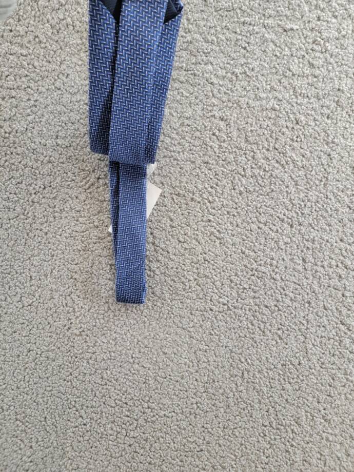Michael Kors Classic Design Herringbone Tie Men's One Size Navy Pointed Style
