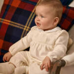 Ralph Lauren Snowflake Smocked Coveralls Baby Girls' 3M White Button Back L/S