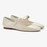 Larroudé Blair Patent Mary Jane Ballerina Flats Women's 6.5 Ivory Buckle Closure