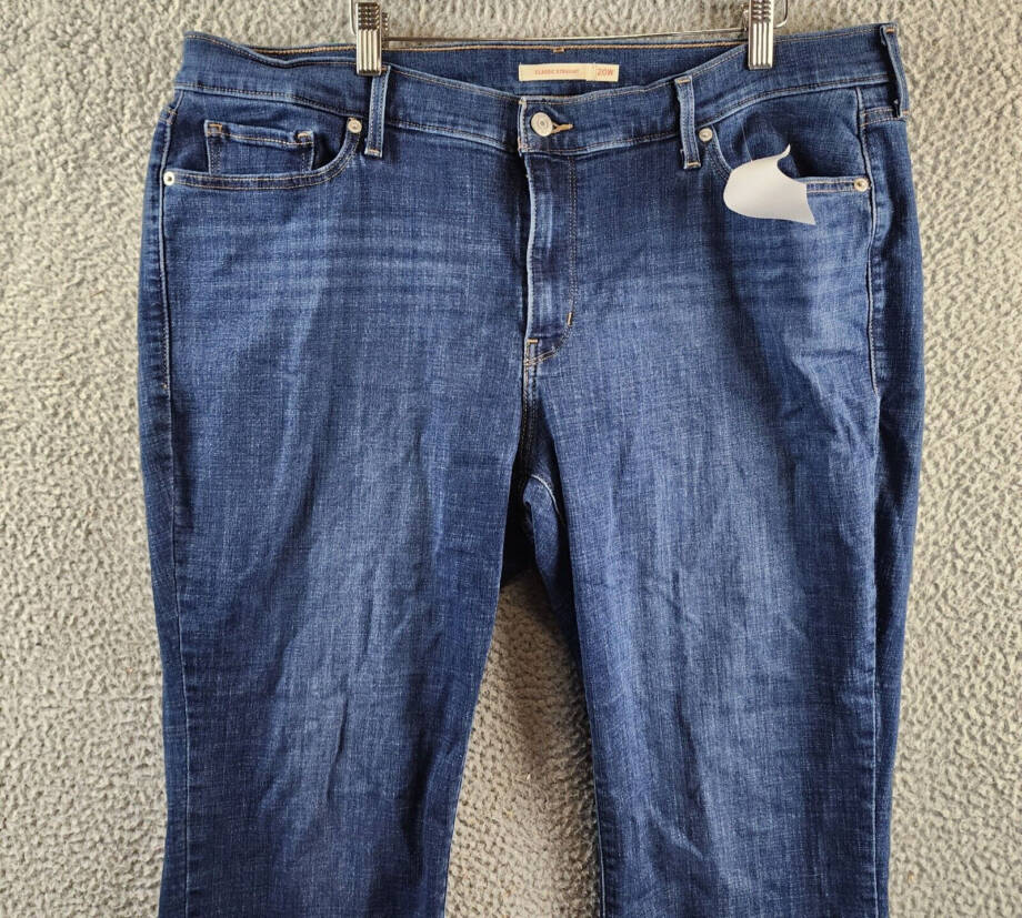 Levi's Plus Classic Straight Leg Jean Women's 20W Blue 5-Pocket Zip & Button