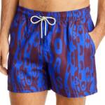 OAS Thenards Printed Swim Shorts Men's XXL Blue/Black Elastic Drawstring Waist