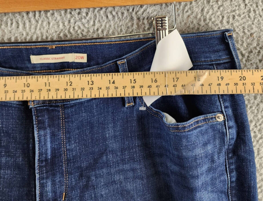 Levi's Plus Classic Straight Leg Jean Women's 20W Blue 5-Pocket Zip & Button