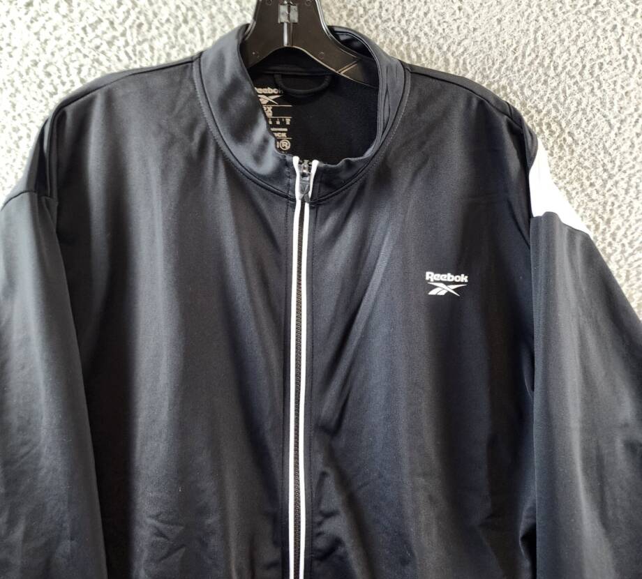 Reebok Plus Size Tricot Zip-Front Long-Sleeve Jacket Women's 2X 18-20W Black