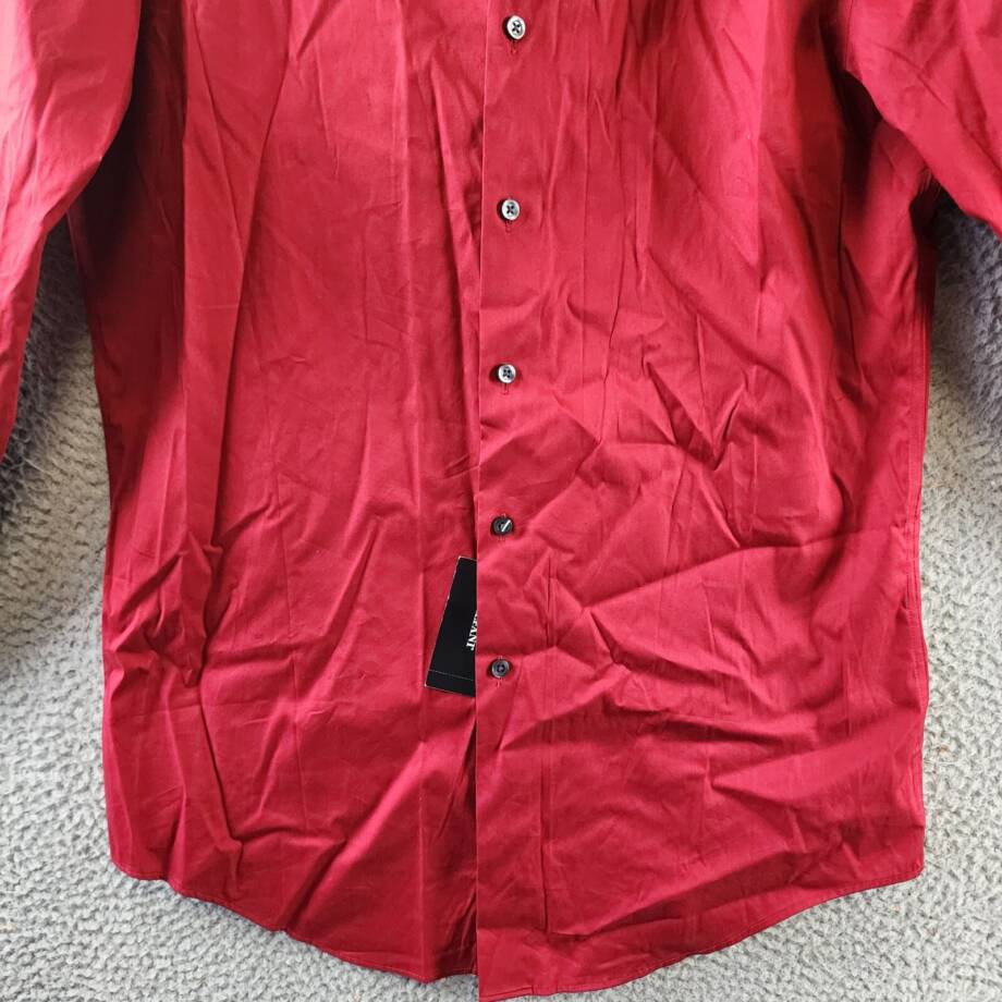 Alfani Slim Fit Stain Resistant Dress Shirt Men's M 34-35/15-15.5 Crimson Red