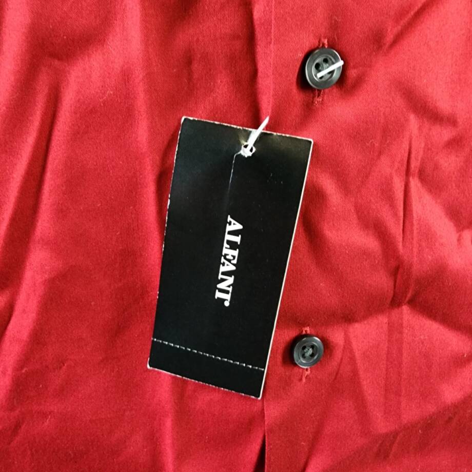 Alfani Slim Fit Stain Resistant Dress Shirt Men's M 34-35/15-15.5 Crimson Red
