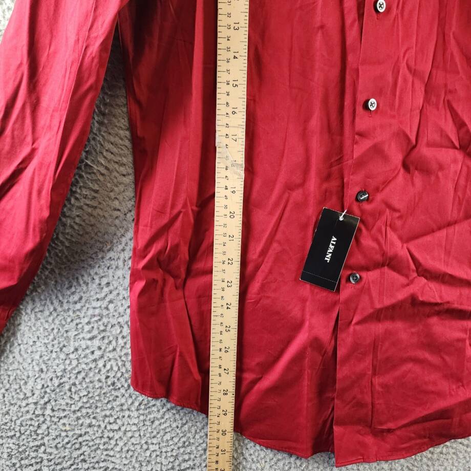 Alfani Slim Fit Stain Resistant Dress Shirt Men's M 34-35/15-15.5 Crimson Red
