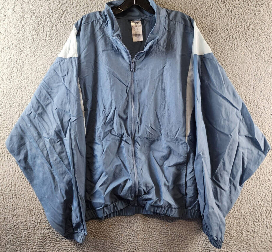 Reebok Plus Size Zip-Front Long-Sleeve Colorblocked Jacket Women's 4X Slate Blue