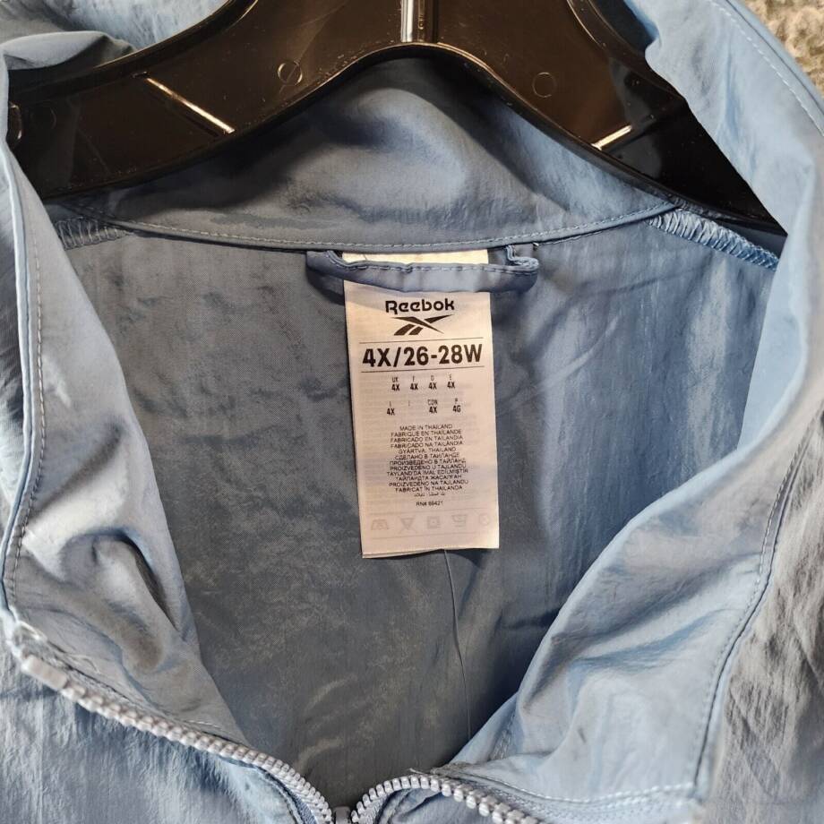 Reebok Plus Size Zip-Front Long-Sleeve Colorblocked Jacket Women's 4X Slate Blue