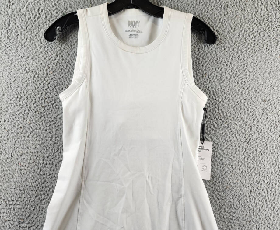 DKNY Sport Balance Round Neck Tennis Dress Women's XS White Sleeveless Pullover