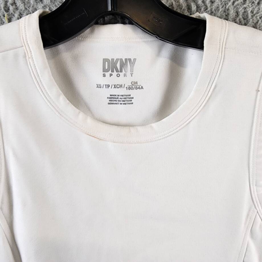 DKNY Sport Balance Round Neck Tennis Dress Women's XS White Sleeveless Pullover