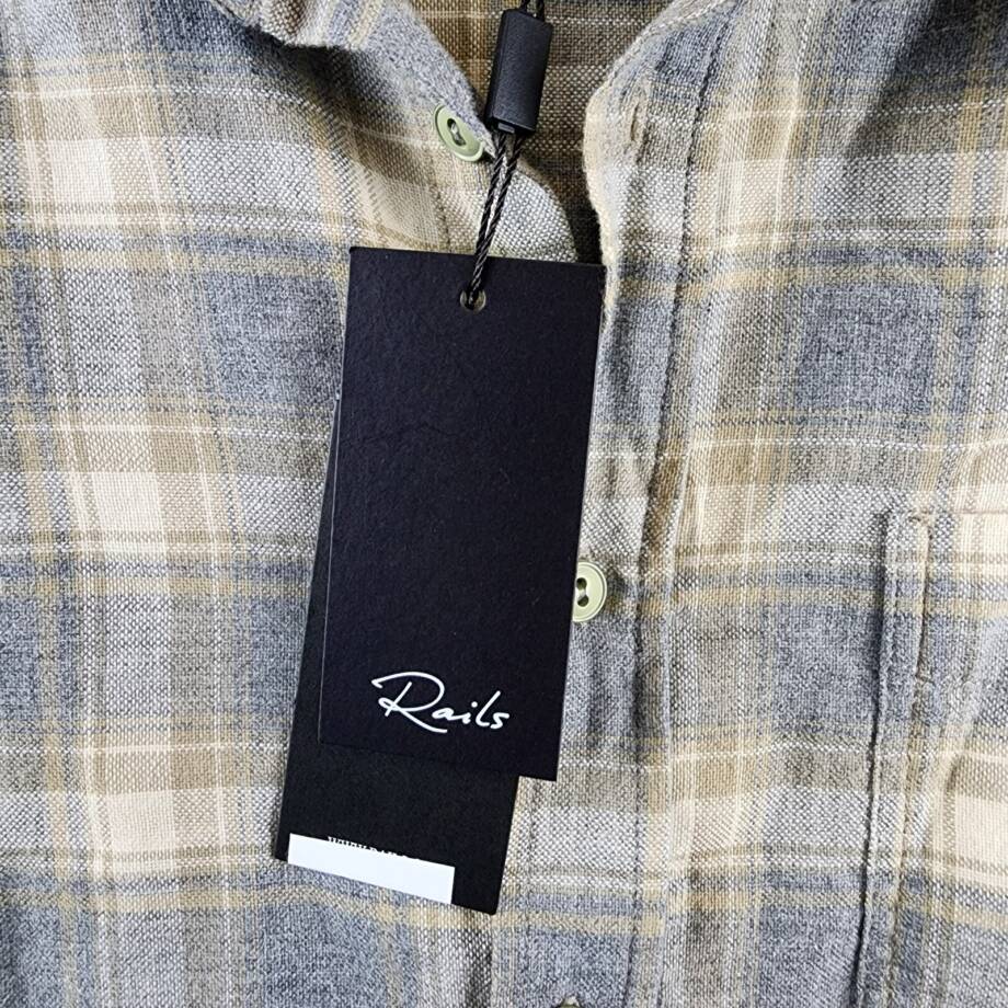 Rails Wyatt Plaid Button Up Shirt Men's S Charcoal Dessert Melange Long Sleeve