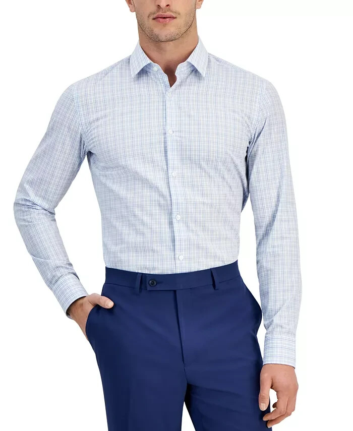 HUGO by Hugo Boss Kenno Slim-Fit Dress Shirt Men's 41 16 Light Pastel Blue L/S
